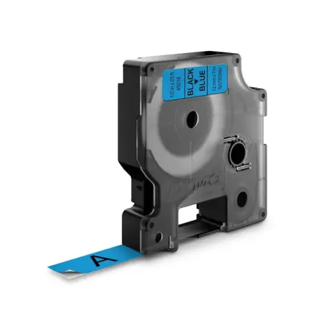 Dymo taśma do drukarek etykiet, D1 45016 czarny/niebieski 7m/12mm